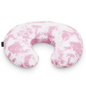 dream on me beeboo nursing pillow and positioner, breastfeeding and bottlefeeding pillow, removable and washable pillow cover, soft and breathable fabric, pink