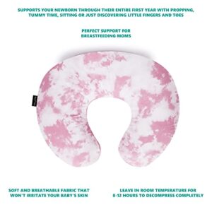 Dream On Me Beeboo Nursing Pillow and Positioner, Breastfeeding and Bottlefeeding Pillow, Removable and Washable Pillow Cover, Soft and Breathable Fabric, Pink