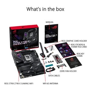 ASUS ROG Strix Z790-E Gaming WiFi 6E LGA 1700(Intel® 12th&13th Gen) ATX Gaming Motherboard(PCIe 5.0, DDR5,18+1 Power Stages,2.5 Gb LAN,Thunderbolt 4,5xM.2, 1xPCIe 5.0 M.2,Front Panel USB 3.2 Port)