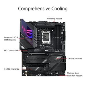 ASUS ROG Strix Z790-E Gaming WiFi 6E LGA 1700(Intel® 12th&13th Gen) ATX Gaming Motherboard(PCIe 5.0, DDR5,18+1 Power Stages,2.5 Gb LAN,Thunderbolt 4,5xM.2, 1xPCIe 5.0 M.2,Front Panel USB 3.2 Port)