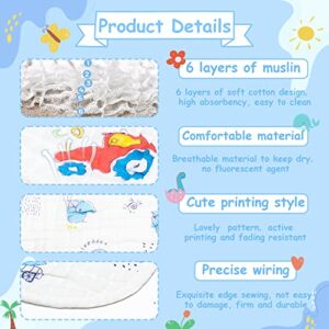 2ooya 8Pcs Snap Muslin Cotton Baby Bibs Infants Feeding Bib Adjustable Machine Washable Burp Cloths Unisex Drool Bibs Keepsake Gift for Drooling Feeding Eating Teething