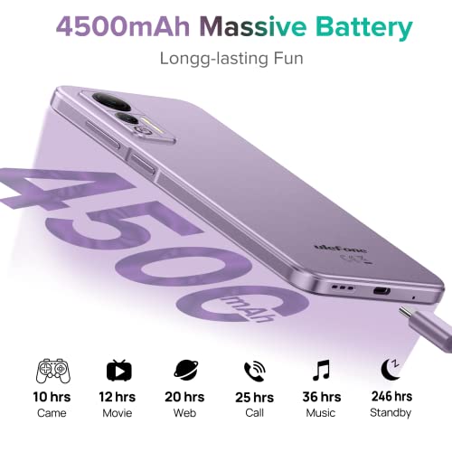 Ulefone Note 14 Unlocked Android Phones - 6.52-inch HD+ Display Android 12 OS 7GB RAM+16GB ROM 4500mAh Battery 8MP+5MP Camera 3-Card Slot T-Mobile Unlocked Smartphone (Purple)