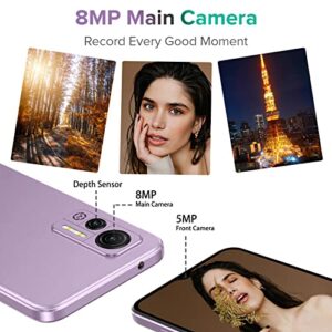 Ulefone Note 14 Unlocked Android Phones - 6.52-inch HD+ Display Android 12 OS 7GB RAM+16GB ROM 4500mAh Battery 8MP+5MP Camera 3-Card Slot T-Mobile Unlocked Smartphone (Purple)