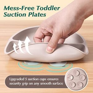 3 Pack Suction Plates for Babies & Toddlers Tameler Food Grade Silicone Divided Plates Set for Kids-Baby Led Weaning Supplies for Infants-Safety Tested-BPA Free-Microwave & Dishwasher safe