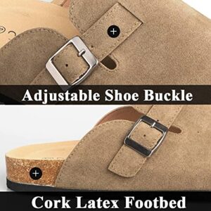 Boston Suede Clogs for Women Men Dupes Unisex Arizona Delano Slip-on Potato Shoes Footbed Cork Clogs and Mules