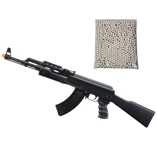 300 FPS Airsoft Tactical AK-47 Spring Rifle with 1000 Rounds BBS - Includes High Capacity 300 Round Magazine