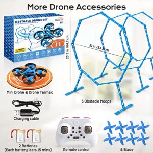 Dolanus Mini Drone for Kids Beginner - Fun Fly Racing Games, More Accessories RC Indoor Small UFO with Multiple Modes and 2 Batteries, Propeller Remote Control Quadcopter Helicopter for Boys, Blue, 8+