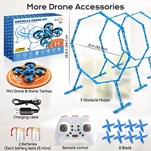 Dolanus Mini Drone for Kids Beginner - Fun Fly Racing Games, More Accessories RC Indoor Small UFO with Multiple Modes and 2 Batteries, Propeller Remote Control Quadcopter Helicopter for Boys, Blue, 8+