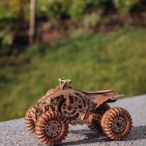 Wood Trick Quad Bike 3D Wooden Puzzles for Adults and Kids to Build - Rides up to 30 ft - Wooden Model Car Kits to Build for Adults - Model Kits for Adults - Challenging Project Hobby Kits