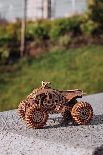 Wood Trick Quad Bike 3D Wooden Puzzles for Adults and Kids to Build - Rides up to 30 ft - Wooden Model Car Kits to Build for Adults - Model Kits for Adults - Challenging Project Hobby Kits