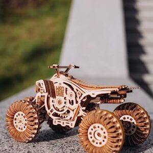 Wood Trick Quad Bike 3D Wooden Puzzles for Adults and Kids to Build - Rides up to 30 ft - Wooden Model Car Kits to Build for Adults - Model Kits for Adults - Challenging Project Hobby Kits