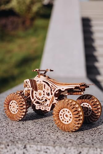 Wood Trick Quad Bike 3D Wooden Puzzles for Adults and Kids to Build - Rides up to 30 ft - Wooden Model Car Kits to Build for Adults - Model Kits for Adults - Challenging Project Hobby Kits