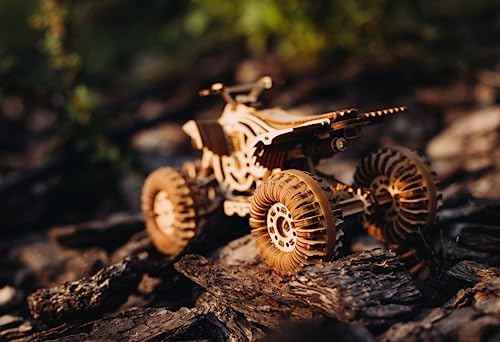 Wood Trick Quad Bike 3D Wooden Puzzles for Adults and Kids to Build - Rides up to 30 ft - Wooden Model Car Kits to Build for Adults - Model Kits for Adults - Challenging Project Hobby Kits