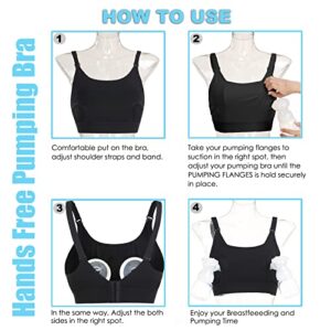 Hands Free Pumping Bra Hands-Free Breast Pump Bra Nursing Bras for Pumping Adjustable Breast-Pumps Holding and Nursing Bra,Black,Medium