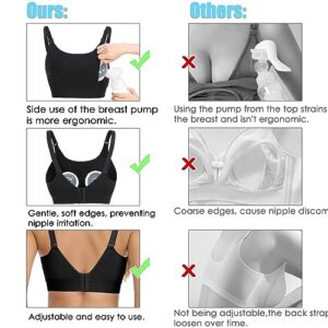 Hands Free Pumping Bra Hands-Free Breast Pump Bra Nursing Bras for Pumping Adjustable Breast-Pumps Holding and Nursing Bra,Black,Medium