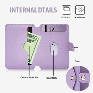 M-Plateau Card Holder, Phone Wallet Stick on with Slim 3M Sticker Match iPhone 14 Pro Case and Most Smartphones (Lavender)