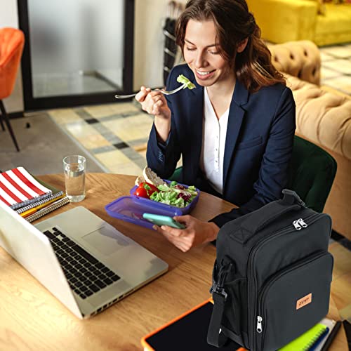 ZPP Lunch Box for Men Women Adults Small Lunch Bag for Office Work - Reusable Portable lunch box, Black