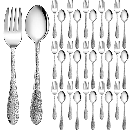 30 Pieces Kids Silverware Set Stainless Steel Toddler Utensils Flatware Set Toddler Silverware 15 x Kids Forks 15 x Kids Spoons Stainless Steel Kids Spoons and Forks Set