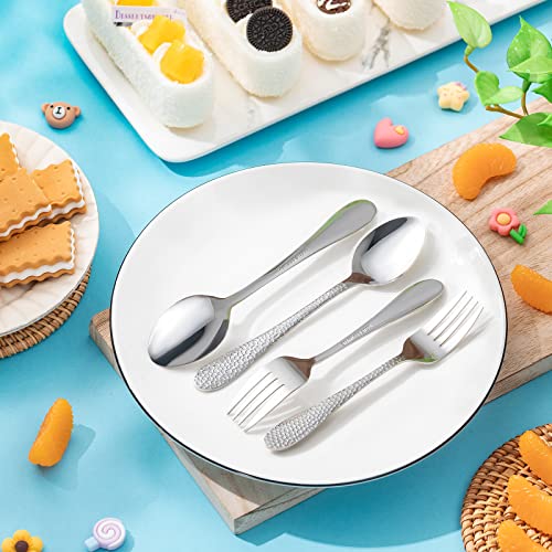 30 Pieces Kids Silverware Set Stainless Steel Toddler Utensils Flatware Set Toddler Silverware 15 x Kids Forks 15 x Kids Spoons Stainless Steel Kids Spoons and Forks Set