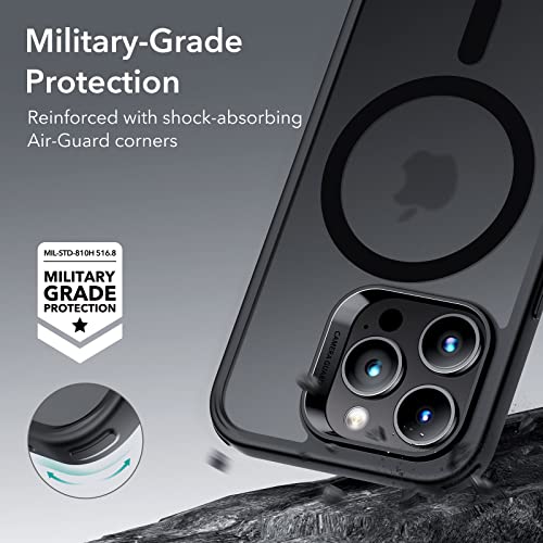 ESR for iPhone 14 Pro Case, Compatible with MagSafe, Shockproof Military-Grade Protection, Yellowing Resistant, Magnetic Phone Case for iPhone 14 Pro, Classic Hybrid Case (HaloLock), Frosted Black