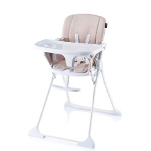 pamo babe high chair for toddlers adjustable baby highchair with removable open tray wipeable seat pad (beige)