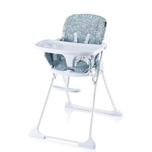 pamo babe baby high chair foldable highchair with adjustable seat, foot-support and tray, removable open tray wipeable seat pad (green)