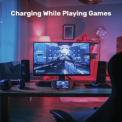 Unitek ROG Ally/Steam Deck Docking Station - Cooling Charging Dock with Gigabit Ethernet, HDMI 2.0 4K@60Hz, 100W PD Charging, 3*USB 5Gbps, RGB Lights for Steamdeck, ROG Ally, Type-C Devices