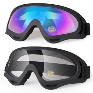 lmavag atv goggles dirt bike goggles motorcycle motocross goggles riding off-road goggles racing mx bike goggles uv400 anti-fog impact-resistant dustproof goggles kids youth adults men women 2 pack