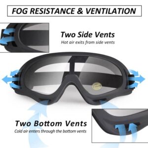 LMAVAG ATV Goggles Dirt Bike Goggles Motorcycle Motocross Goggles Riding Off-Road Goggles Racing MX Bike Goggles UV400 Anti-Fog Impact-Resistant Dustproof Goggles Kids Youth Adults Men Women 2 Pack