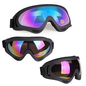 LMAVAG ATV Goggles Dirt Bike Goggles Motorcycle Motocross Goggles Riding Off-Road Goggles Racing MX Bike Goggles UV400 Anti-Fog Impact-Resistant Dustproof Goggles Kids Youth Adults Men Women 2 Pack