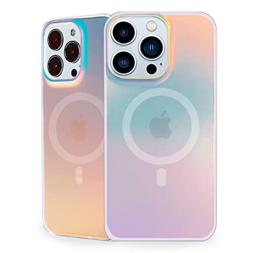 Dosanlues Strong Magnetic Iridescent Matte for iPhone 14 Pro Max Case for Women Girls, Translucent Compatible with MagSafe Slim Protective Cover 6.7inch 2022