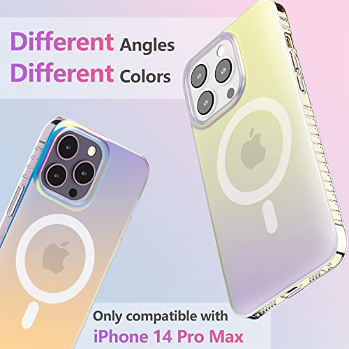 Dosanlues Strong Magnetic Iridescent Matte for iPhone 14 Pro Max Case for Women Girls, Translucent Compatible with MagSafe Slim Protective Cover 6.7inch 2022