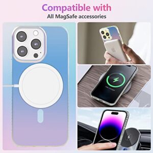 Dosanlues Strong Magnetic Iridescent Matte for iPhone 14 Pro Max Case for Women Girls, Translucent Compatible with MagSafe Slim Protective Cover 6.7inch 2022