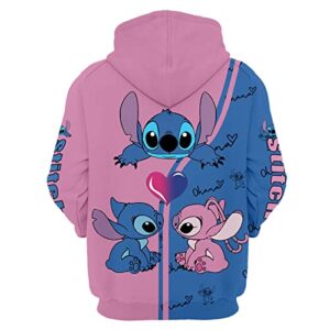 Anime Cartoon Hoodie Novelty 3D printed Hooded Pullover Sweatshirt, Cute Clothes Hoodies Gift for Girls Women and Cartoon Lovers 5-XXL