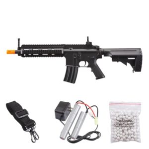 mk418 airsoft aeg tactical ris w/adjustable airsoft stock - battery, charger, 1000 rounds 0.20g bbs included