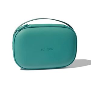 willow™ pump carrying case for hands-free wearable breast pumps | hard shell case with with removable tray | teal