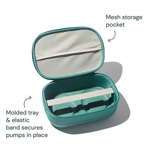 Willow™ Pump Carrying Case for Hands-Free Wearable Breast Pumps | Hard Shell Case with with Removable Tray | Teal