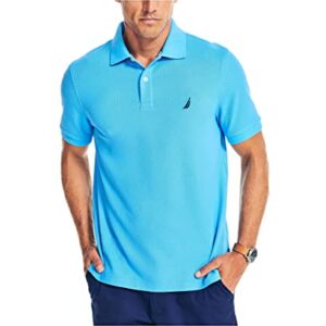 Nautica Men's Sustainably Crafted Classic Fit Deck Polo,Azure Blue,XL