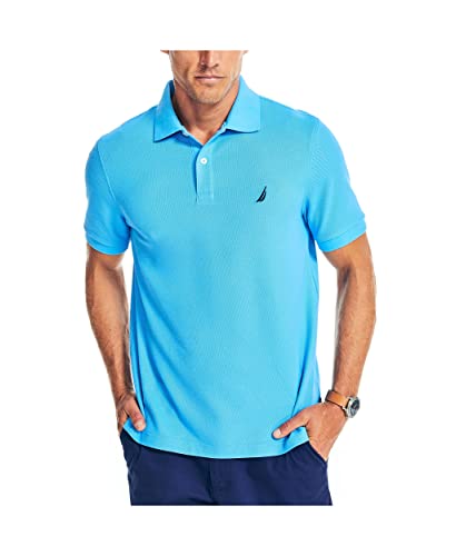 Nautica Men's Sustainably Crafted Classic Fit Deck Polo,Azure Blue,XL