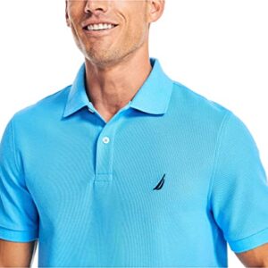 Nautica Men's Sustainably Crafted Classic Fit Deck Polo,Azure Blue,XL