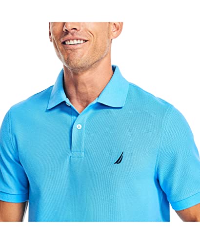 Nautica Men's Sustainably Crafted Classic Fit Deck Polo,Azure Blue,XL