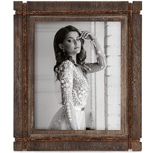 akrilane 8.5x11 picture frame wood rustic, decorative, distressed & vintage looking photo frames wall decor for wall mount & table top display for home decor – 8.5 x 11 wedding picture frames – style a