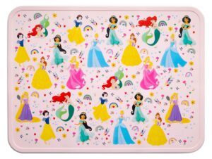 simple modern silicone placemat for baby, toddlers, kids | non-slip baby eating table food mat for restaurants and dining table | piper collection | princess rainbows