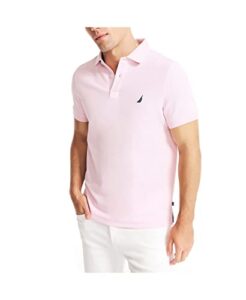 nautica men's sustainably crafted slim fit deck polo,cradle pink,m