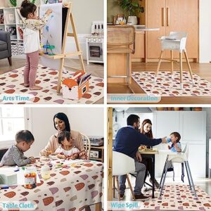 Baby Splat Mat for Under High Chair, 51 x 51 Inch Boho Splash Mat, Waterproof and Washable Spill Mat, Anti-Slip Floor Protector