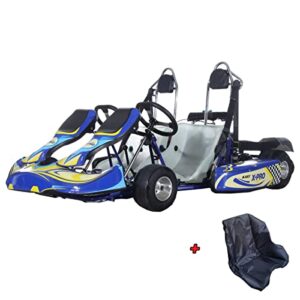 x-pro raptor 125cc zongshen brand engine 2 seater go kart with semi-automatic transmission w/reverse,5" aluminum and racing tires! (blue)