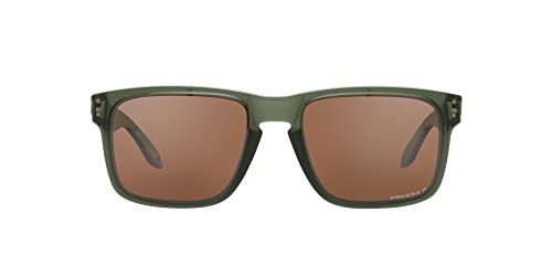 Oakley Men's OO9102 Holbrook Square Sunglasses, Olive Ink/Prizm Tungsten Polarized, 57 mm