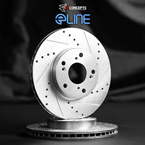 R1 Concepts Rear Brake Rotor Kit |Brake Rotors| Brake Disc |Drilled and Slotted| WGPN1-74039