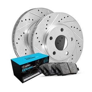 R1 Concepts Front Brakes and Rotors Kit |Front Brake Pads| Brake Rotors and Pads| Ceramic Brake Pads and Rotors|fits 2015-2022 Mercedes-Benz C300, E300