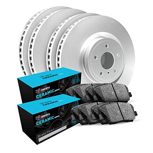 R1 Concepts Front Rear Brakes and Rotors Kit |Front Rear Brake Pads| Brake Rotors and Pads| Ceramic Brake Pads and Rotors|fits 2010-2015 Honda Accord Crosstour, Crosstour